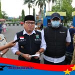 PTBA Bagikan 61 Booth Container Untuk Pedagang di Terminal Kota Muara Enim