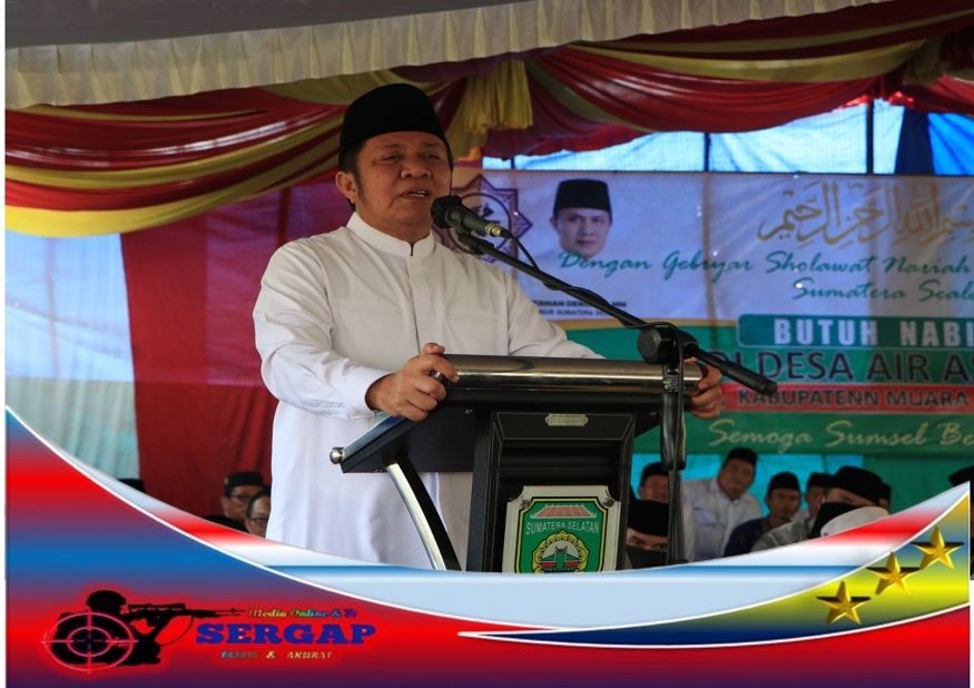 PLH Bupati Muara Enim Kurniawan, AP.M.Si. Hadiri Gebyar Sholawat Nariyah ke-7 di Desa Air Asam