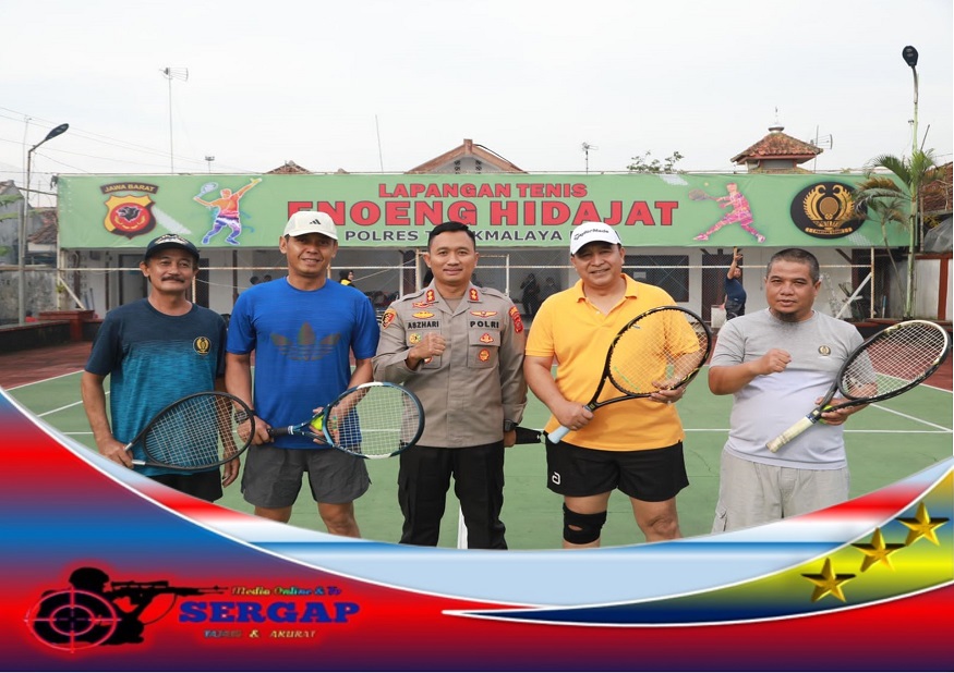 Tenis Lapangan Eksekutif Kapolres Tasikmalaya Kota Cup, Meriahkan HUT Bhayangkara ke-76