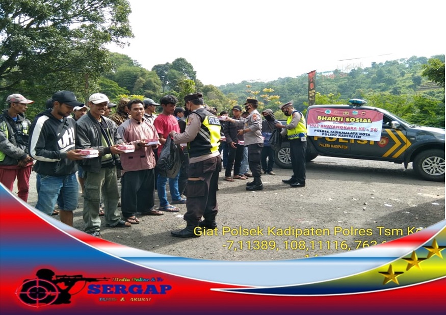 Jelang HUT Bhayangkara Ke-76, Polsek Kadipaten Gelar Bakti Sosial Bersama Relawan Tim Ganjel Tanjakan Gentong