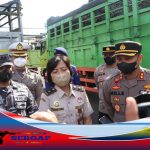 Waspadai Meluasnya Wabah PMK, Kapolresta Banyuwangi pimpin Razia gabungan Truk yang angkut Ternak di Pelabuhan Ketapang.