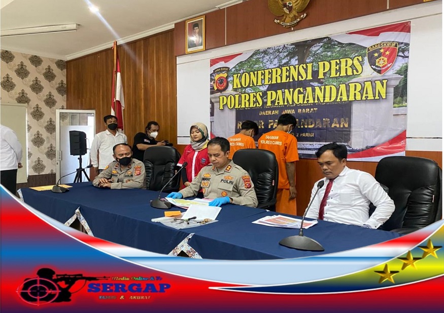 Kapolres Pangandaran AKBP HIDAYAT, S.H, S.I.K Menggelar Konferensi Pers Kasus Tindak Pidana Ranmor