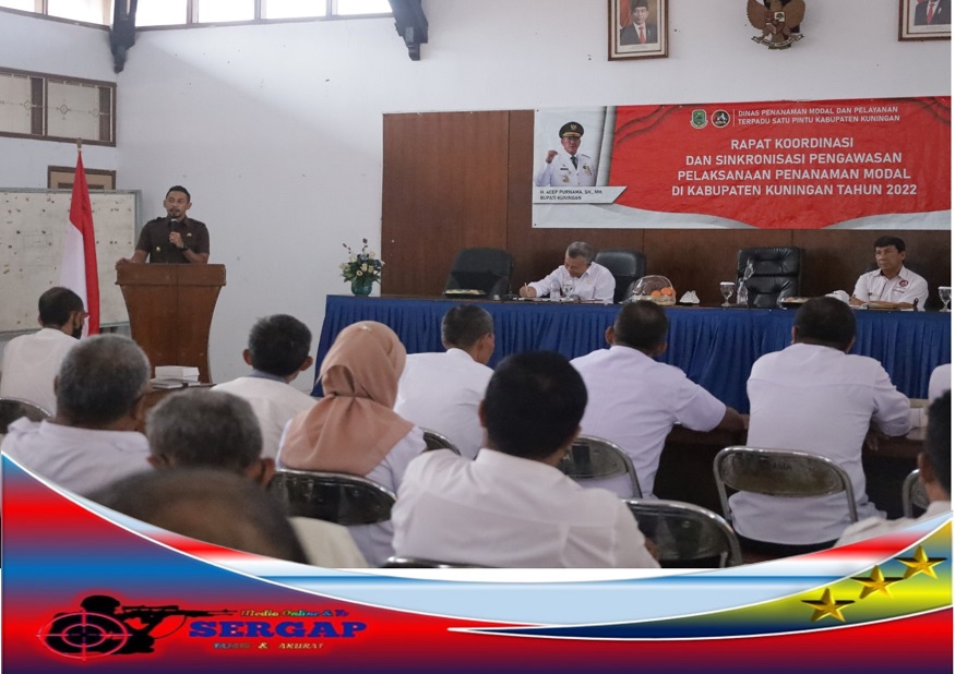 Wabup Kuningan H. M Ridho Suganda, SH., M.Si, Membuka Secara Resmi Kegiatan Rapat Koordinasi dan Sinkronisasi Pengawasan Pengendalian Penanaman Modal Tahun 2022