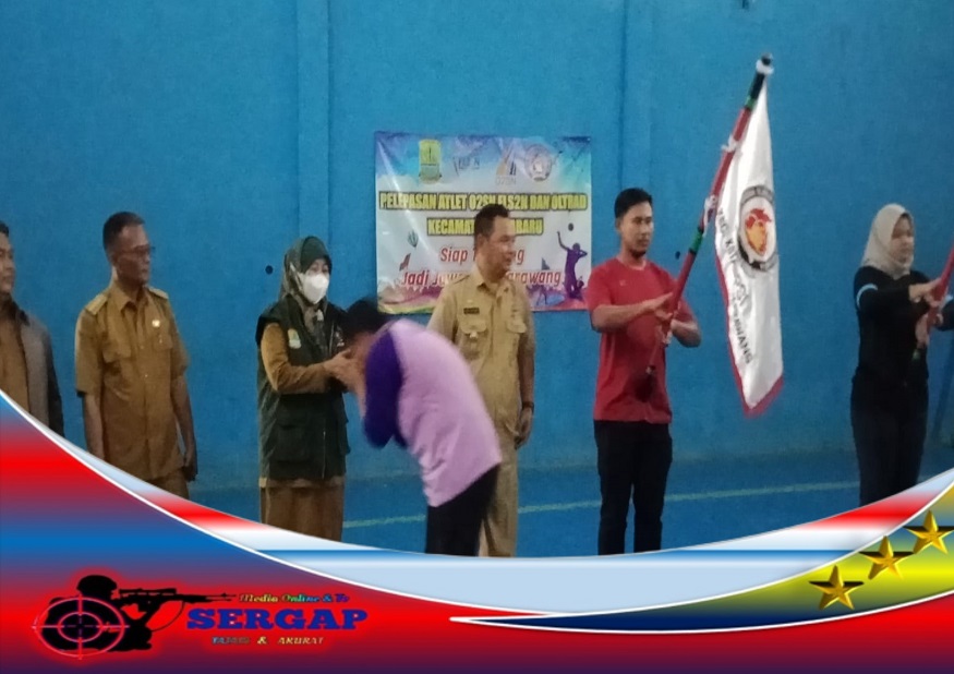 Pelepasan Atlet Olimpiade Olahraga Siswa Nasional (O2SN) Kecamatan Kotabaru Kabupaten Karawang