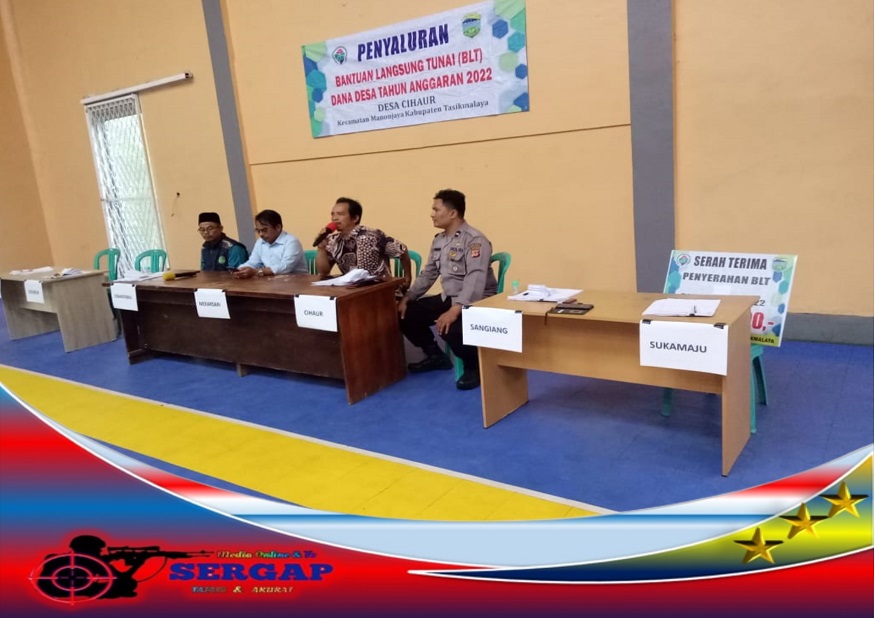 Bhabinkamtibmas Desa Cihaur Polsek Manonjaya, Monitor Penyaluran BLT DD TA 2022