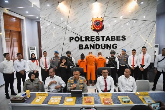 Polrestabes Bandung Polda Jabar Amankan Pelaku Tindak Pidana Narkotika Jenis Sabu