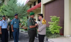 Turut Berbahagia di Hari Bhayangkara ke 77, Rombongan TNI Berkunjung ke Polda NTB