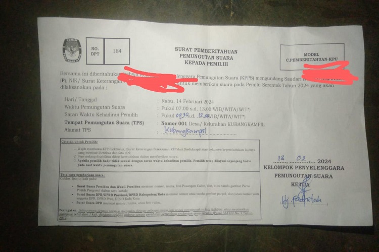 Tugas Pengawas TPS di Kubangkampil Dipertanyakan?, Warga Mengaku Ditolak Memberikan Suara Pada Pemilu 2024