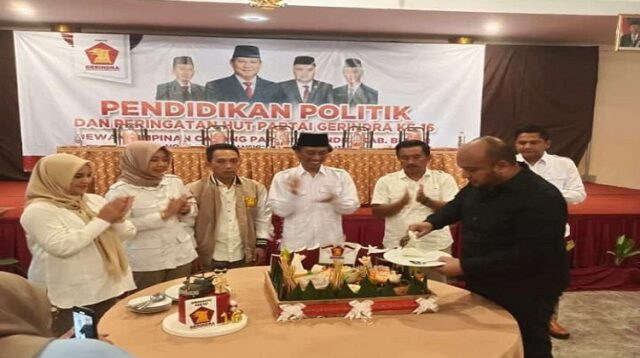 DPC Partai Gerindra Kabupaten Blitar Gelar Peringatan HUT Gerindra Ke -16 di Hotel Grand Mansion