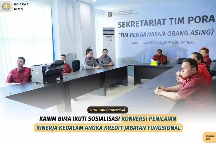Kanim Bima Ikuti Sosialisasi Konversi Penilaian Kinerja Kedalam Angka Kredit Jabatan Fungsional Kanim Bima Ikuti Sosialisasi Konversi Penilaian Kinerja Kedalam Angka Kredit Jabatan Fungsional