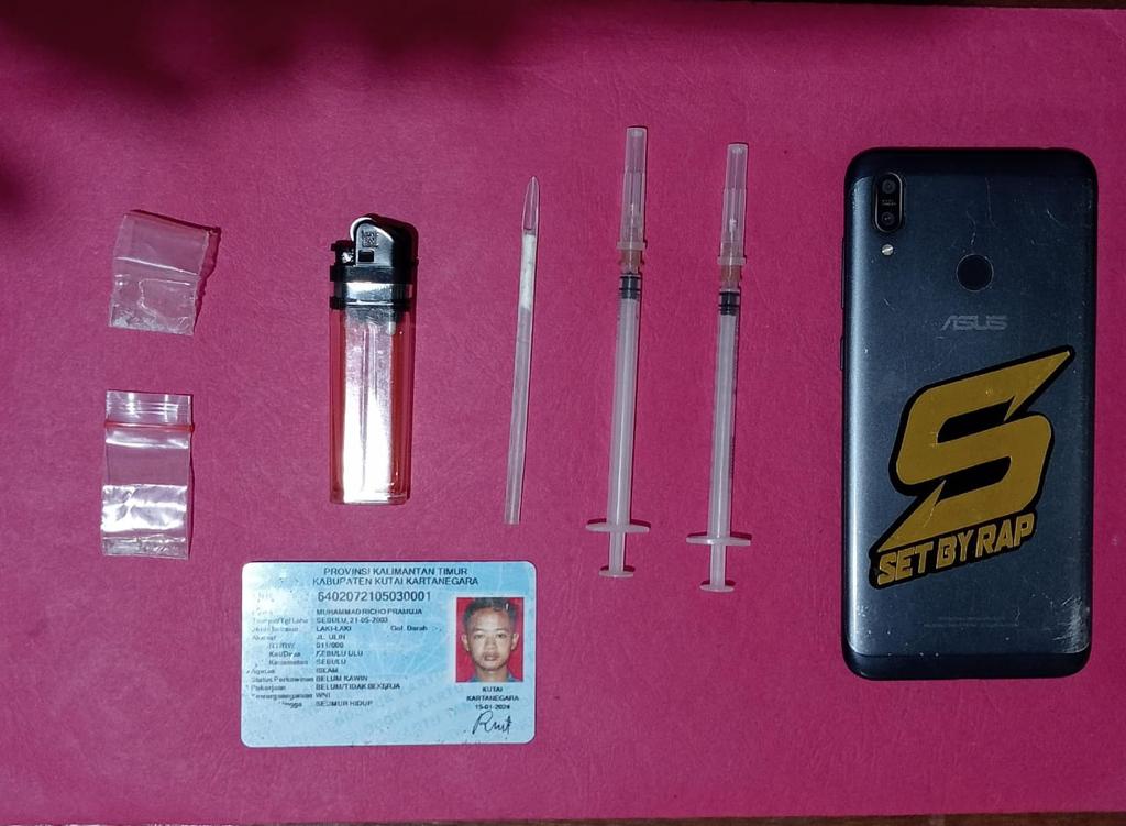 Tertangkap Tangan Bawa Sabu Oleh Polsek Sebulu, MRP Mendekam Di Jeruji Besi