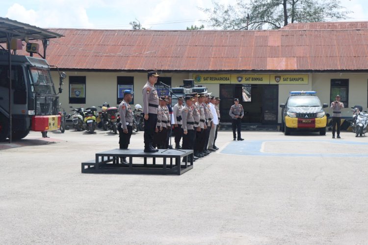 Kapolres Sumba Barat Cek Kesiapan Personel Pengamanan TPS Pemilu 2024