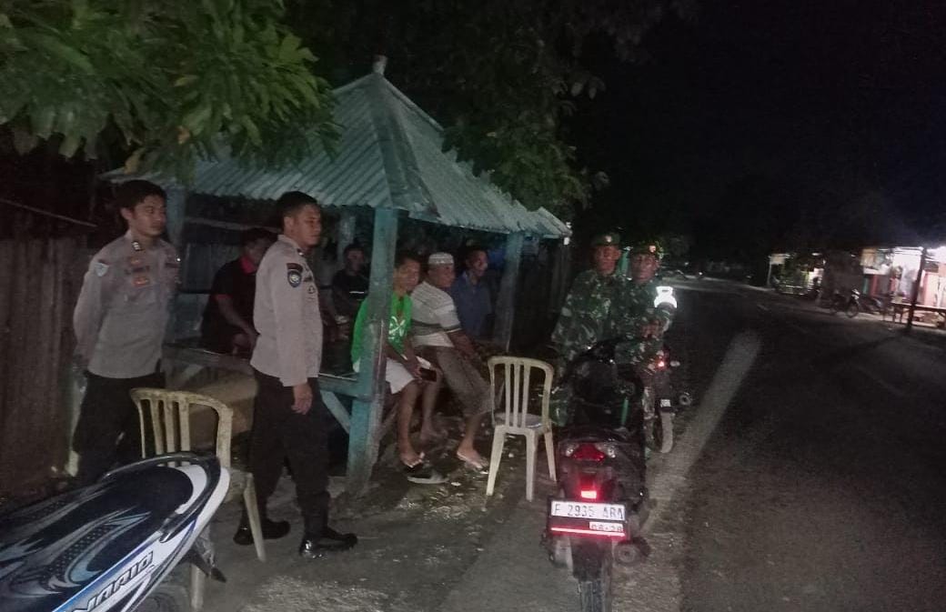 Jamin Keamanan Wilayah Pasca Pemilu, Polsek Monta dan Koramil 1608-07/Monta dan POLPP Gelar Patroli Gabungan
