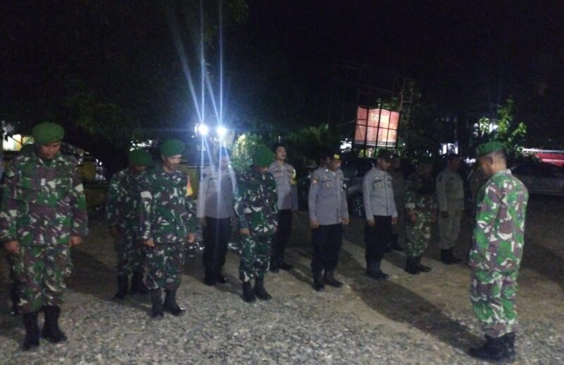 Jamin Keamanan Wilayah Pasca Pemilu, Polsek Monta dan Koramil 1608-07/Monta dan POLPP Gelar Patroli Gabungan
