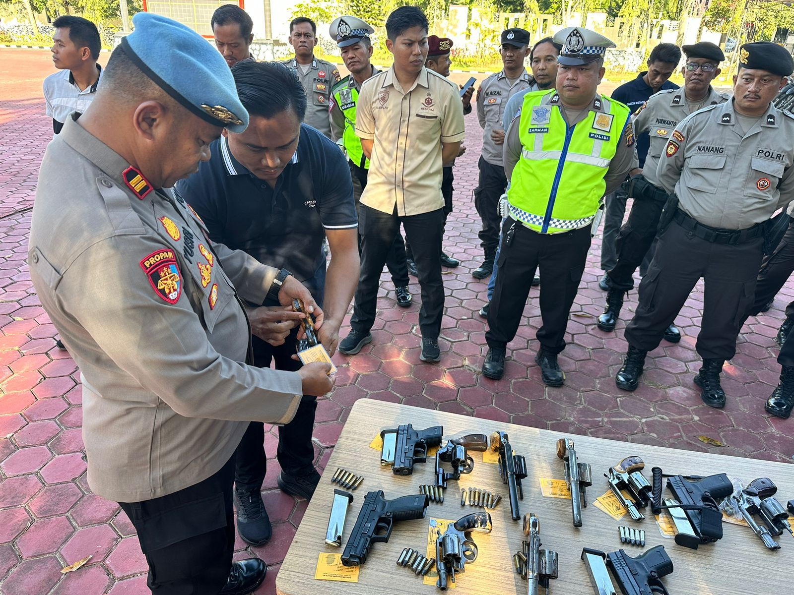 Kontrol Penggunaan Senpi, Polres Kutai Timur Gelar Pemeriksaan Senpi Dinas