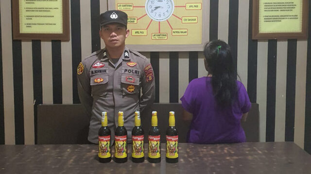 Polsek Tabalar Amankan Pelaku Penjualan Miras Ilegal