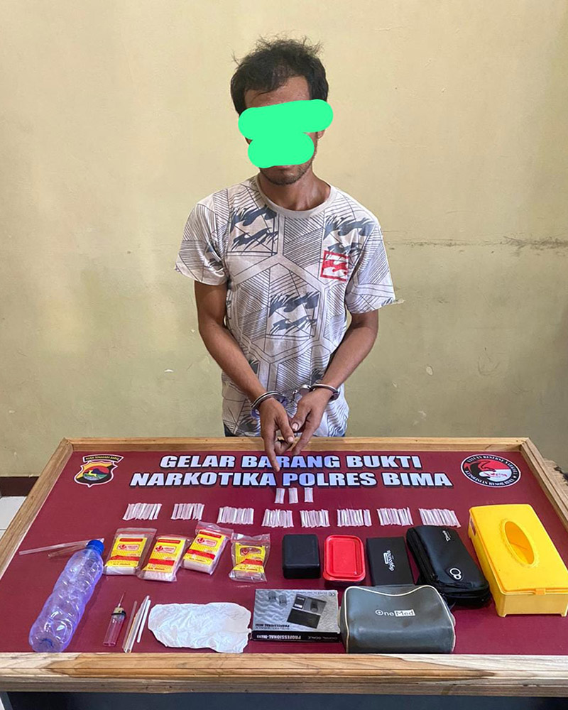 Miliki 37,62 Shabu, Pria 27 tahun Asal Desa Kore Diringkus Tim Opsnal Satreskoba Polres Bima