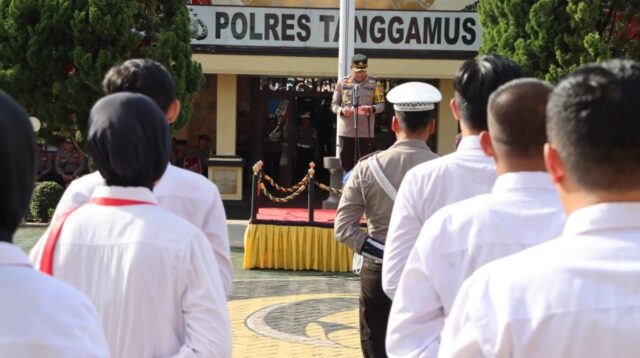 Siap Laksanakan Operasi Keselamatan Krakatau 2024, Polres Tanggamus Gelar Pasukan