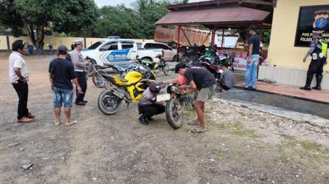 Patroli Gabungan Razia Knalpot Brong di Labanan Makmur