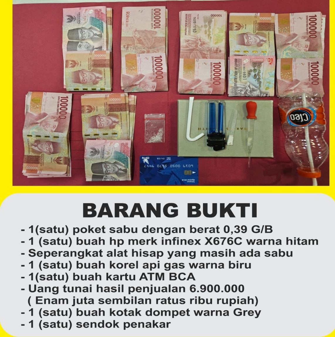 Unit Opsnal Reskrim Polsek KP Samarinda Berhasil Mengamankan 1 (Satu) Orang Penyalahgunaan Narkotika Golongan 1 Jenis Sabu Sabu