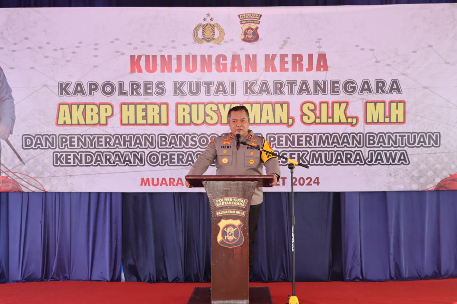 Kunker ke Polsek Muara Jawa, Ini Yang Menjadi Penekanan Kapolres Kutai Kartanegara