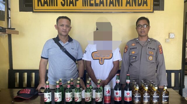 Pelaku Penjualan Miras Tanpa Izin Diamankan di Talisayan