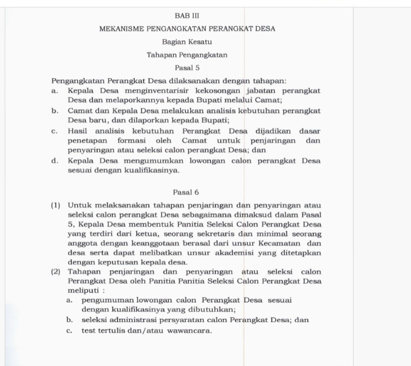 Diduga Cacat Hukum, Proses Pengangkatan Penjaringan Perangkat Desa Tanjungsari Kecamatan Salopa Tuai Polemik