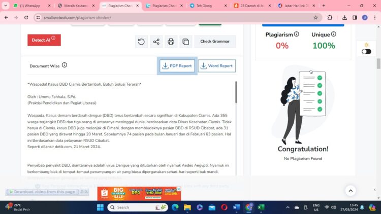 Waspada! Kasus DBD Ciamis Bertambah, Butuh Solusi Terarah