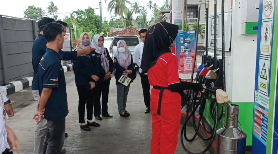 Polres Tanggamus Bersama Bidang Meteorologi Koperindag Cek Tertib Ukur SPBU