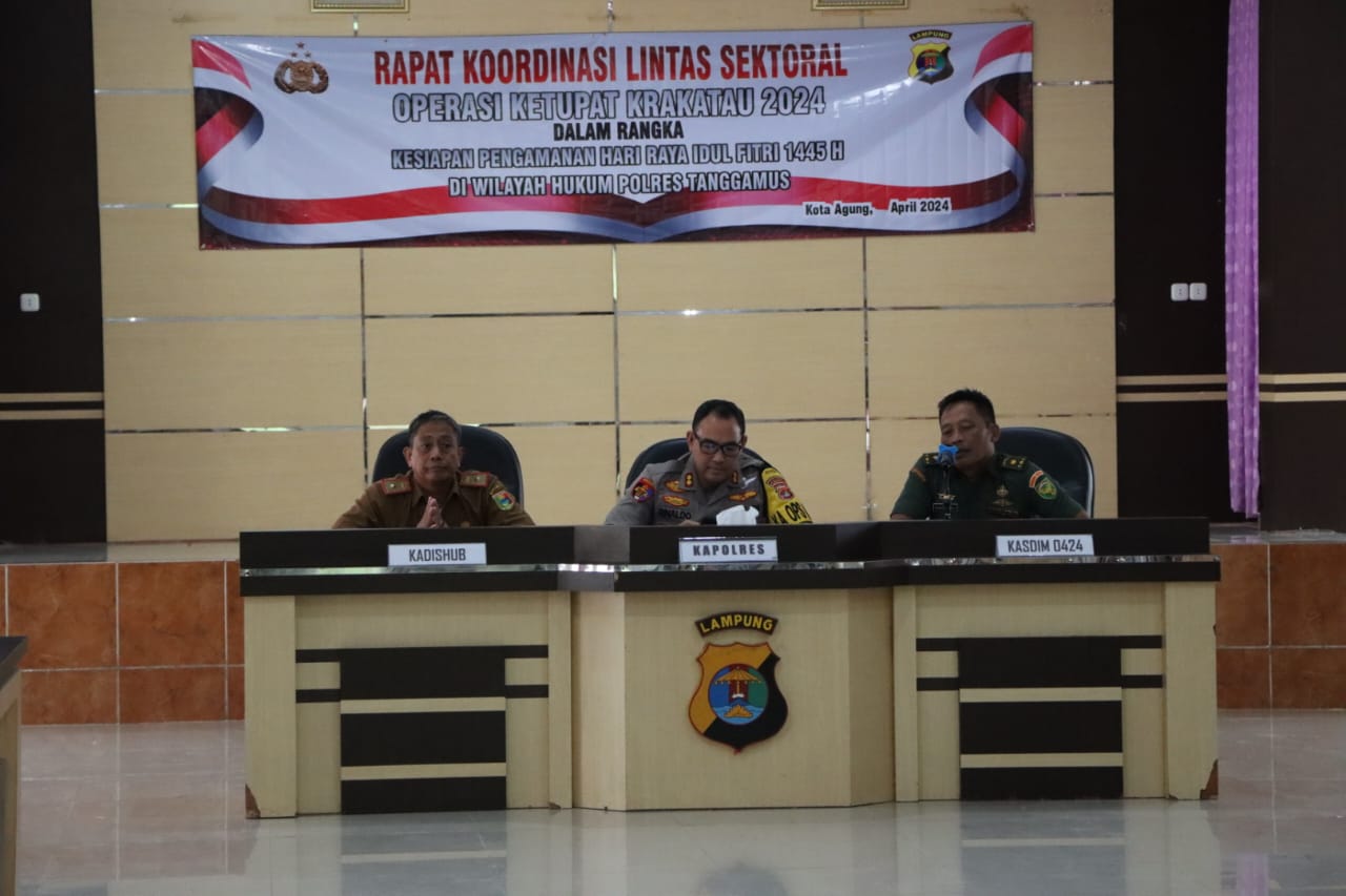 Sinergi Kesiapan Operasi Ketupat Krakatau 2024, Polres Tanggamus Rapat Koordinasi Lintas Instansi