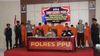 Polres PPU Melaksanakan konferensi Pers Kasus Penyalahgunaan Narkoba, Sebelas Tersangka Di Amankan