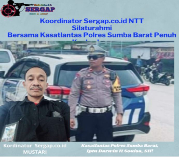 Silaturahim Koordinator NTT Sergap.co.id Bersama Kasatlantas Polres Sumba Barat Penuh Keakraban