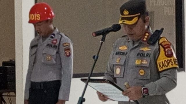 Apel Pagi pasca Perayaan Hari Buruh 1 Mei Jajaran Polresta Balikpapan, Di PIM. Kapolresta Balikpapan