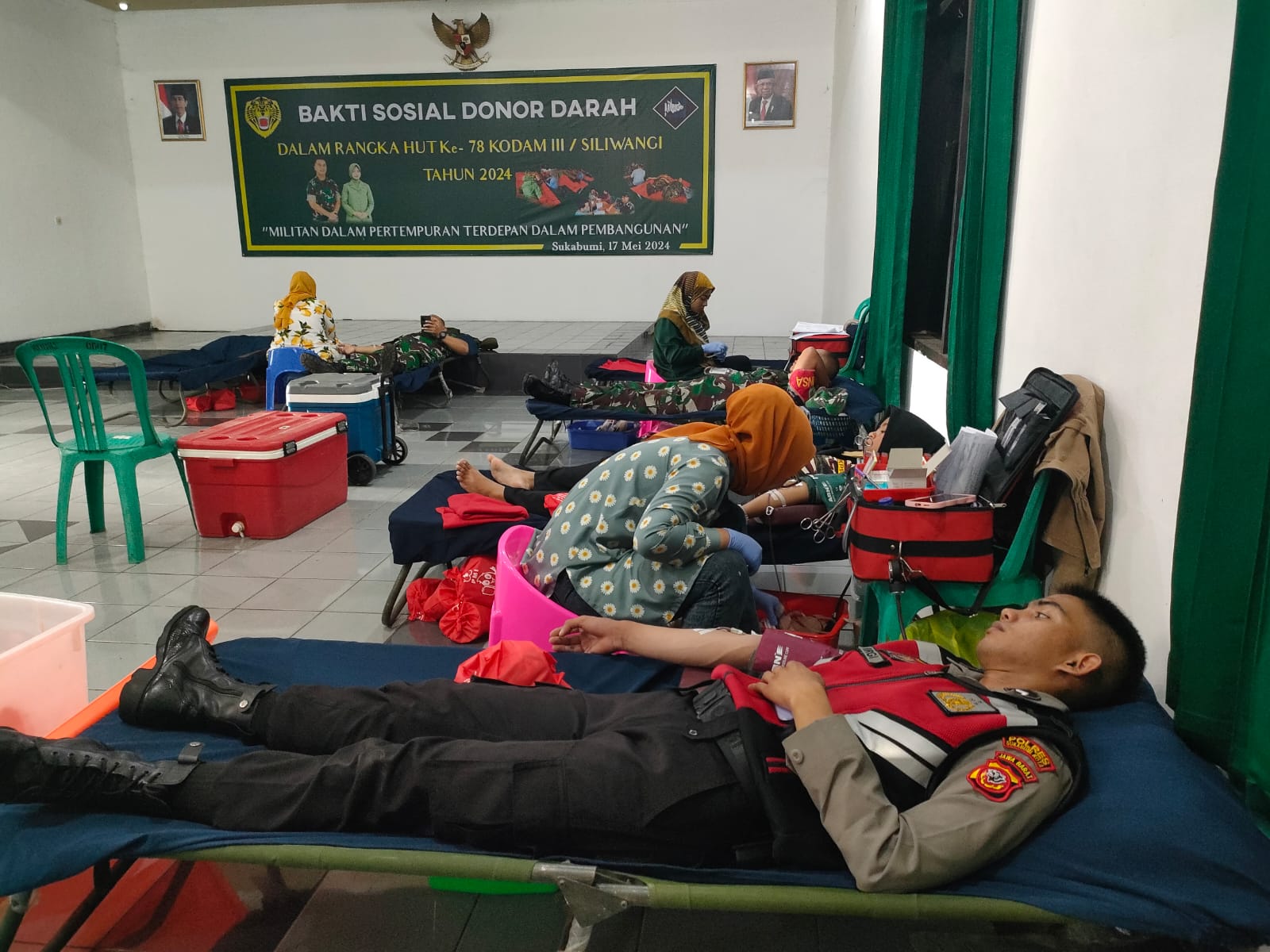 Peduli Sesama, Kodim 0607/Kota Sukabumi Gelar Donor Darah Jelang HUT Kodam III/Siliwangi Ke-78,
