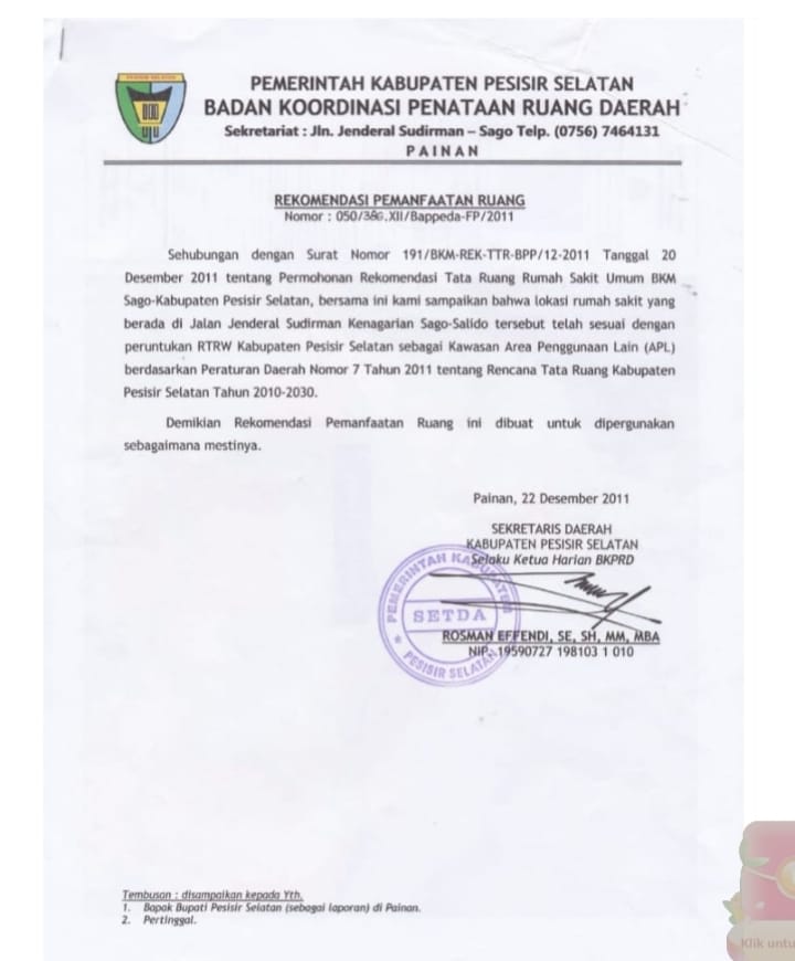 Ini Pengakuan Tokoh Masyarakat Setempat Terkait Bangunan RSU BKM Sago