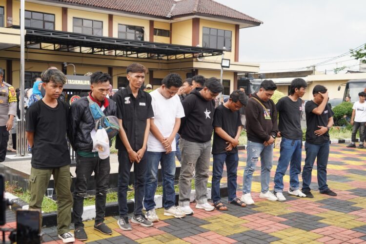 Bertempat di Mapolres Tasikmalaya Kota, Geng Motor Meresahkan Dibubarkan