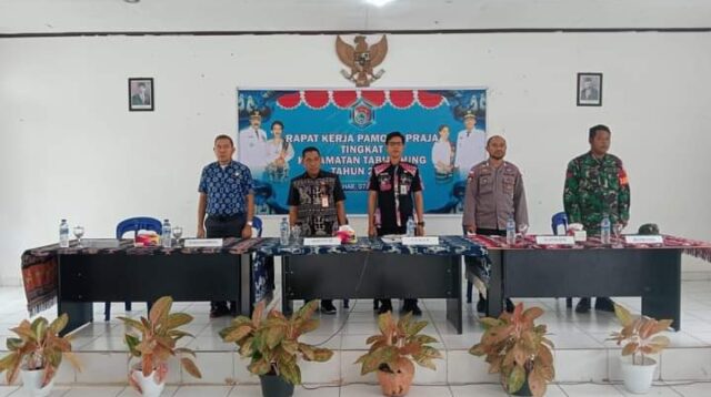 Babinsa Koramil 04/Tabundung Hadiri Raker Pamong Praja Tingkat Kecamatan