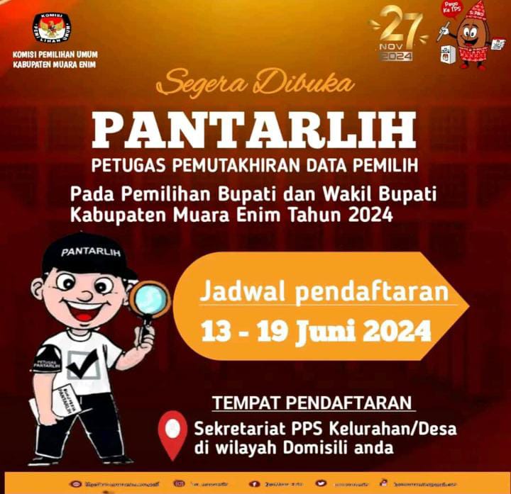 Berikut Jadwal Perekrutan Petugas Pantarlih Di KPUD Muara Enim, Dan Apa Tugasnya