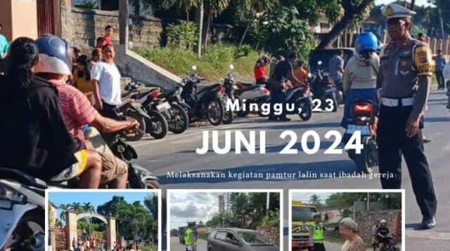 Personil Satlantas Polres Sumba Barat, Melaksanakan Pengaturan Lalin Saat Ibadah Minggu