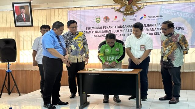 Dukung Pelestarian Lingkungan Hidup, SKK Migas Bersama Medco E dan P Serta PHE Jambi Merang Tanam Mangrove di Sungsang