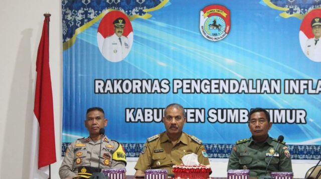 Kasdim 1601/ST, Wakili Dandim Hadiri Rakornas Pengendalian Inflasi Kabupaten Sumba Timur