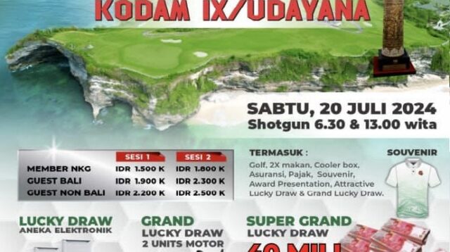 HUT Ke-67 Kodam IX/Udayana Gelar Kejuaraan Golf dan Bakti Sosial