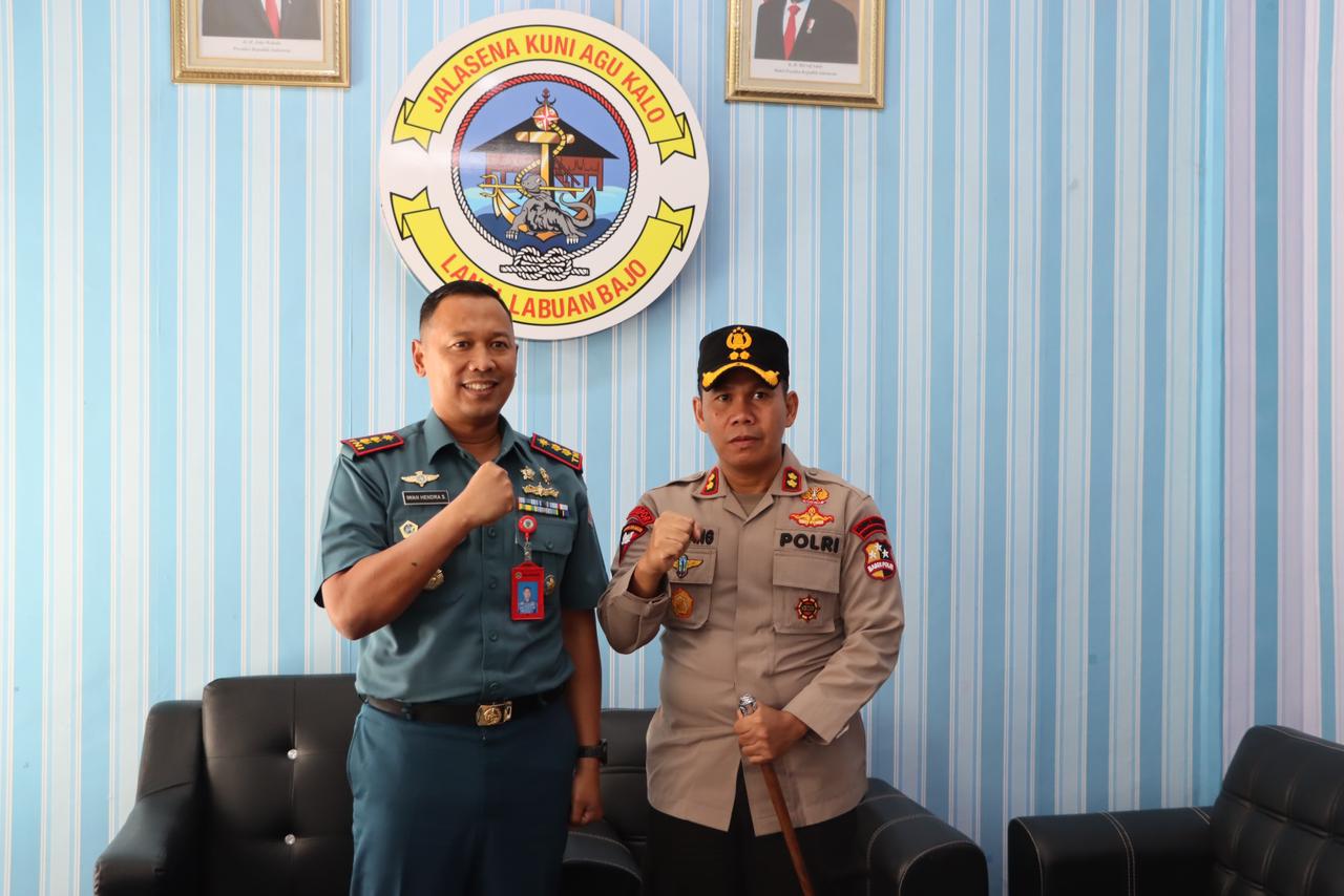 Seminggu Bertugas, Kapolres Mabar Kunjungi Lanal Labuan Bajo Demi Perkuat Sinergitas TNI - Polri
