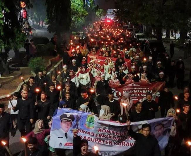 Malam Ini Pemkab Karawang Laksanakan Upacara Taptu dan Pawai Obor Dalam Rangka Menyambut Kemerdekaan RI Ke 79
