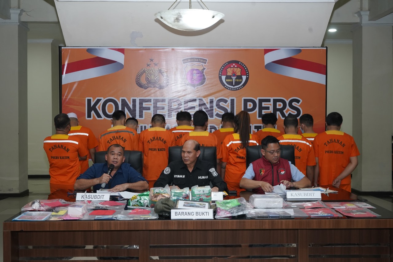 Ditresnarkoba Polda Kaltim Gelar Konferensi Pers Pengungkapan Narkoba