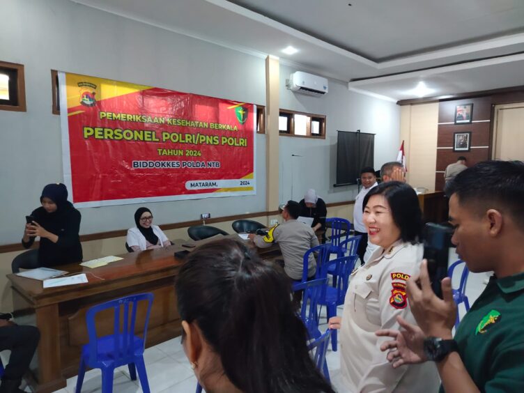 Bid Dokes Polda NTB Gelar Pemeriksaan Kesehatan/Rikkes Berkala di Polres Bima T.A. 2024