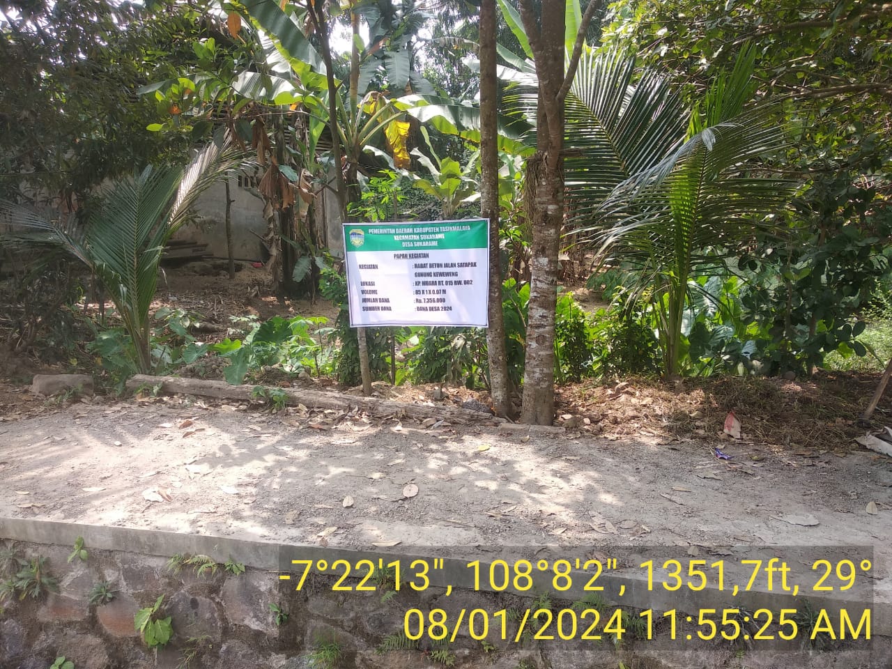 Pemdes Sukarame Optimal Realisasikan Anggaran Dana Desa Tahap II Untuk Pembangunan TPT Dan Rabat Beton