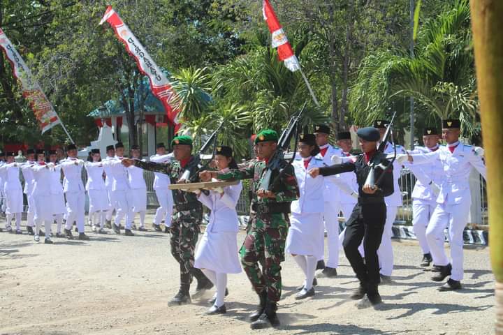 Personel Kodim 1601/ST Ikut Serta Dalam Gladi Kotor Upacara Bendera HUT Kemerdekaan RI ke-79