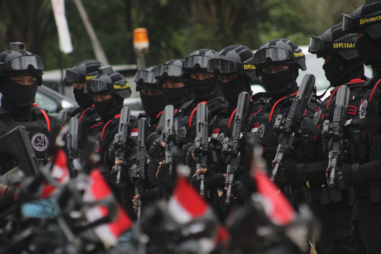 Pasukan Brimob II Korps Brimob Polri amankan Peringatan Hari Kemerdekaan Republik Indonesia ke 79 di IKN