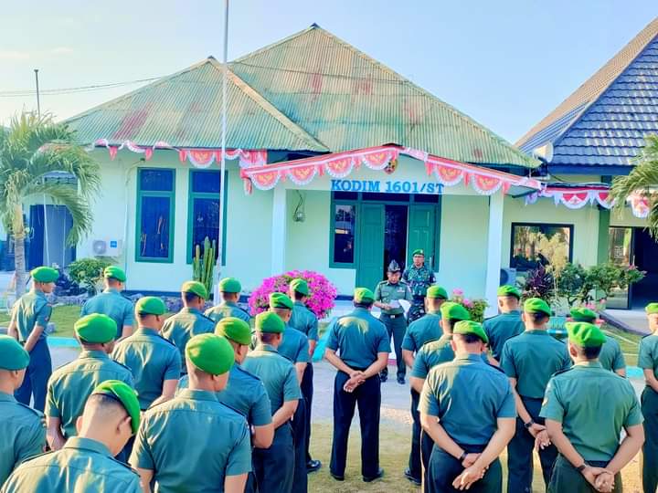 Pimpin Apel Luar Biasa, Kasdim 1601/ST Bacakan Amanat Panglima TNI Dalam Rangka HUT RI Ke-79